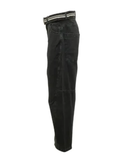 Trousers with Belt and Structured Seams