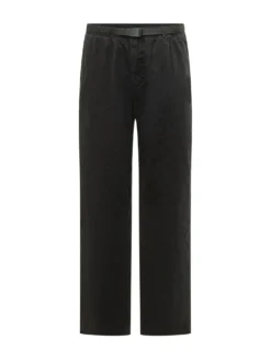 Trousers with Integrated Belt and Straight Leg