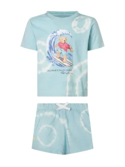 T-shirt and Shorts Set with Bear Print