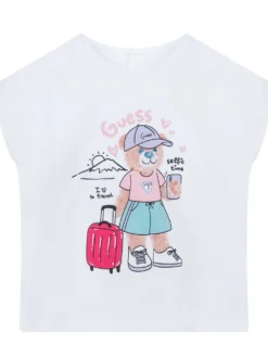 T-shirt Batwing Short Sleeve with Bear Print