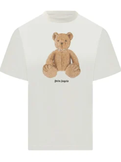 T-shirt with Bear Print and Front Logo