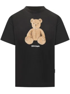T-shirt with Bear Print and Front Logo