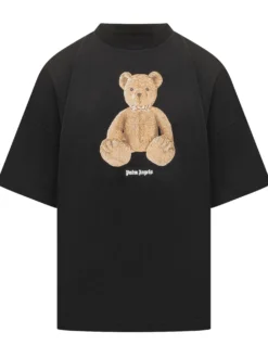 T-shirt with Bear Print and Front Logo
