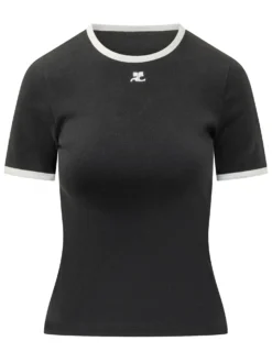 T-shirt with Contrast Neckline