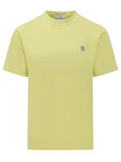 T-shirt with Crew Neck and Applied Logo