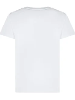 T-shirt with Front Logo and Shoulder Buttons
