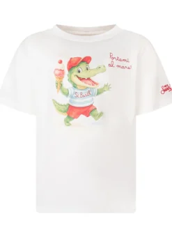 T-shirt with Illustrated Front Print
