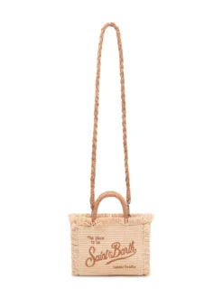 Vanity Mini Straw Bag with Embroidery