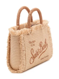 Vanity Mini Straw Bag with Embroidery