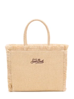 Vanity Straw Shoulder Bag with Handle