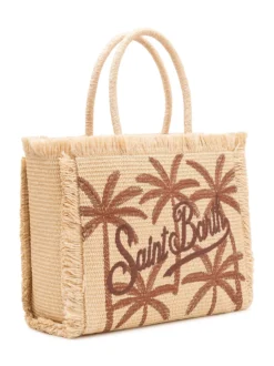 Vanity Straw Shoulder Bag with Handle