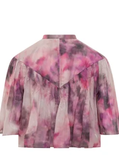 Veelia Collar Top with Front Ruffles