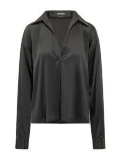 V-Neck Collared Blouse