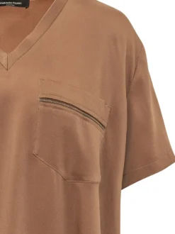 V Neck Top with Pocket