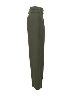 Wide Leg Belted Trousers