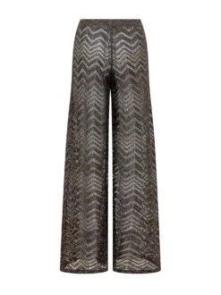 Wide Leg Chevron Knit Pants