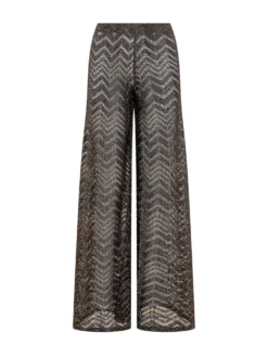 Wide Leg Chevron Knit Pants