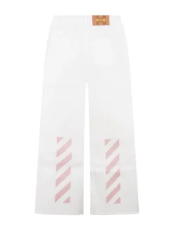 Wide Leg Denim Pants with Logo