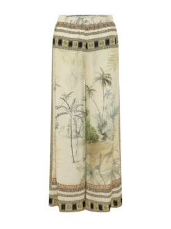 Wide Leg Landscape Print Trousers