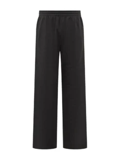 Wide-Leg Pants with Logo Embroidery