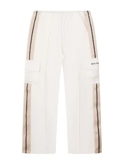 Wide Leg Pants with Side Stripes and Cargo Pockets
