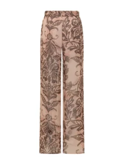 Wide leg printed trousers