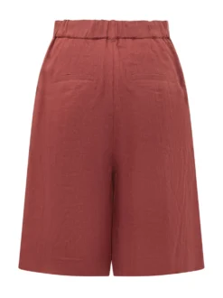 Wide Leg Short Trousers with Structured Waist