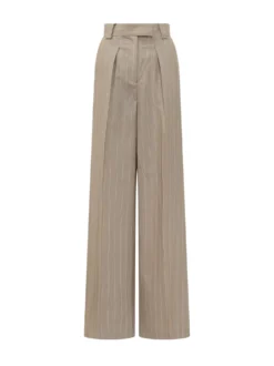 Wide leg striped trousers
