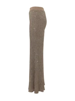 Wide Leg Trousers with Shimmer Texture