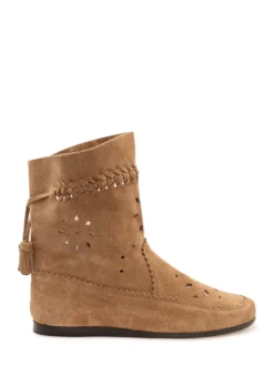 Woosta Ankle Boot with Perforations and Tassels