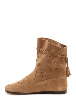 Woosta Ankle Boot with Perforations and Tassels