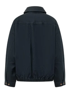 Woven Bomber Jacket with Zip