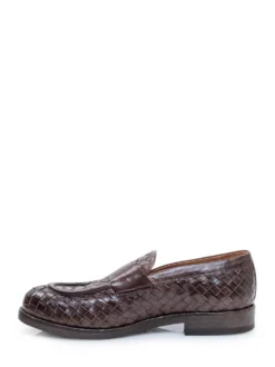 Woven Leather Loafers with Strap