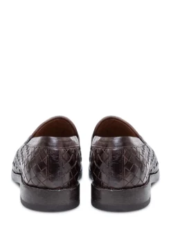 Woven Leather Loafers with Strap