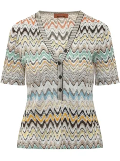 Zig Zag V Neck Top