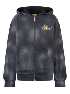 Zip-Up Hoodie with Arrow Spray Print