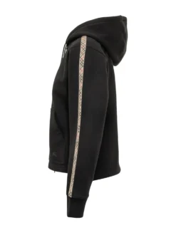 Zip Up Hoodie with Check Detail